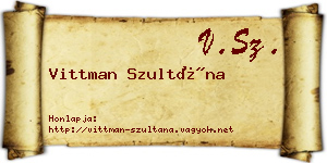 Vittman Szultána névjegykártya